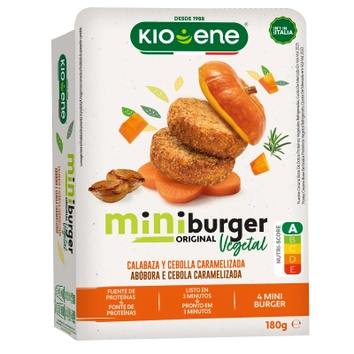 Mini burger vegetal con calabaza y cebolla caramelizada