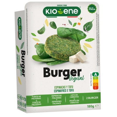 Burger vegetal de espinacas y tofu